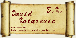 David Kolarević vizit kartica